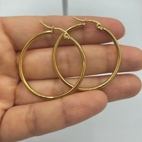 Fashion Jewelry Jewelry - Simple hoop 18k gold plated
